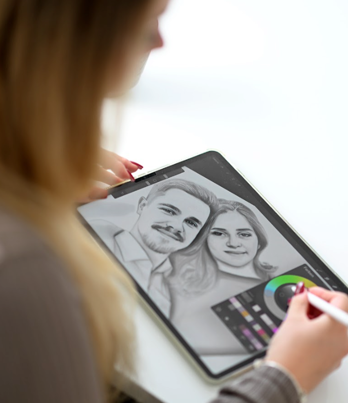 Portraitzeichnung nach Foto