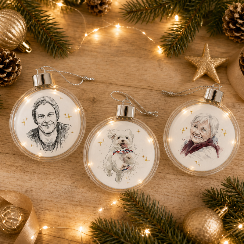 personalisierte Weihnachtskugeln